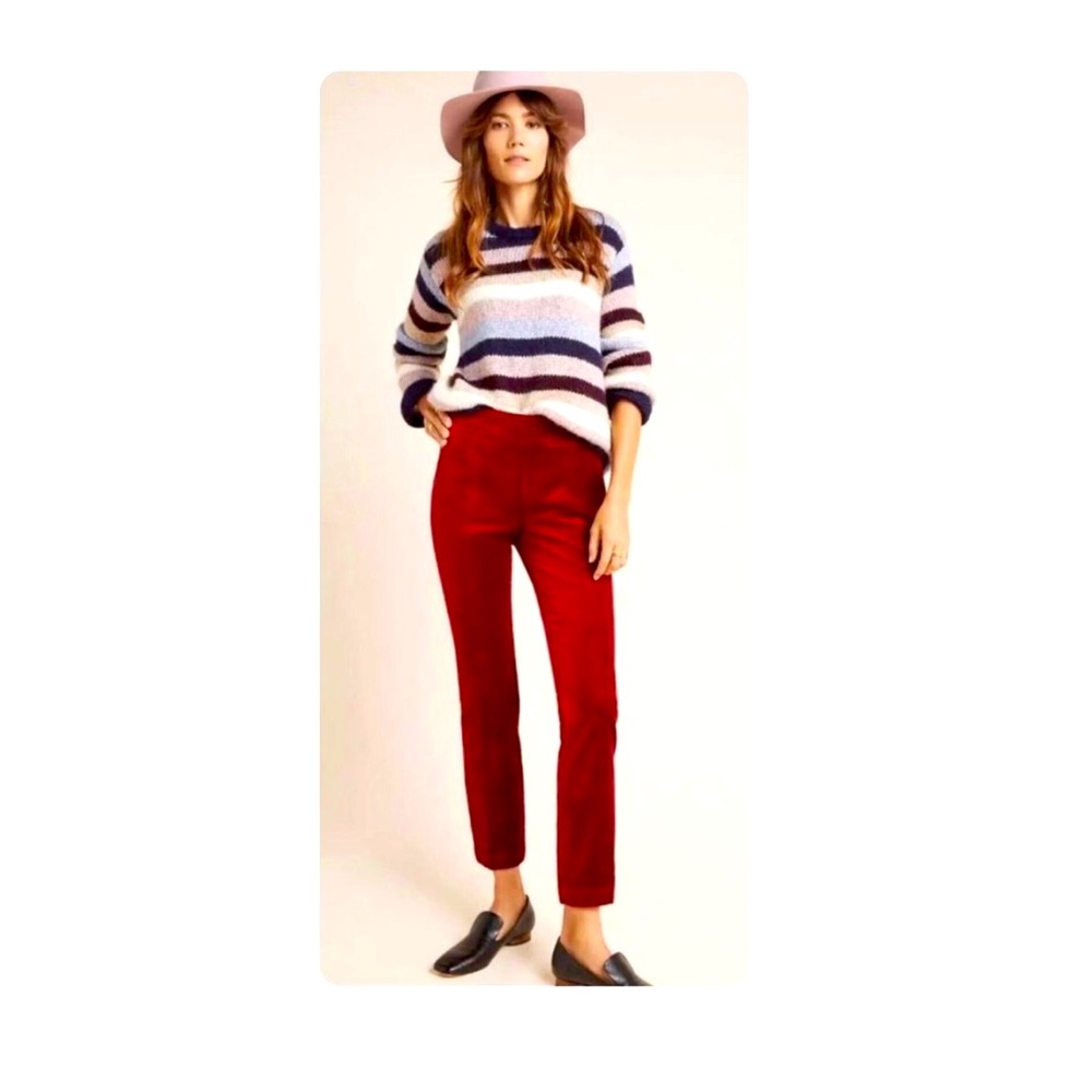 Anthropologie Red Velvet Pants size 2